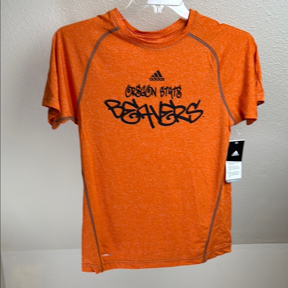 NWT ADIDAS Orange Oregon State Beavers T-Shirt. Size Large